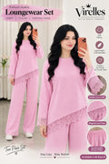 Women’s Premium 2-Piece Loungewear Set – Soft Comfortable Night Suit with Elegant Lace Detailing | Virelles