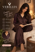 Women’s Soft Silk Night Suit | Comfortable Satin Pajama Set | Elegant Nightwear for Women | VERILLES